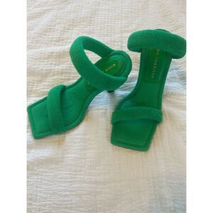 Good American Kelly Green Terry Cloth Sandal New In Box Size 4